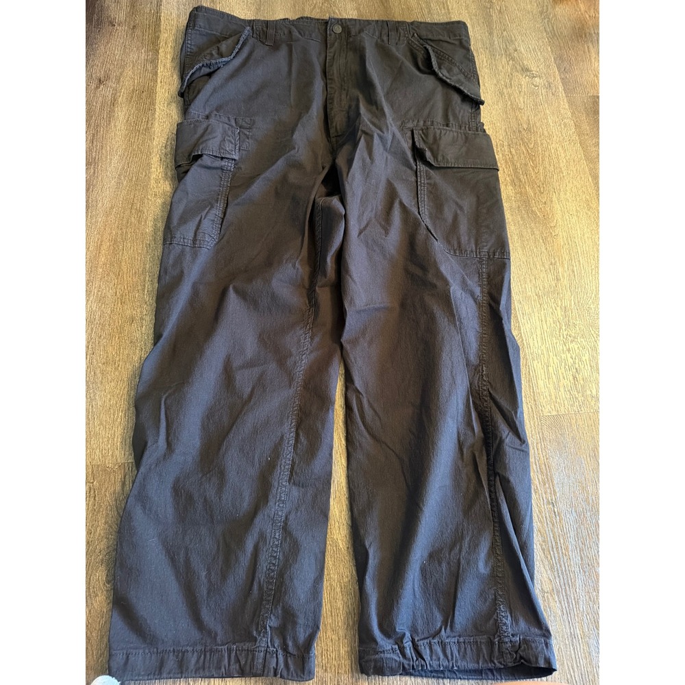 Levis Mens Black Cargo Pants Multi Pocket Straight Leg Utility Trousers 42x32